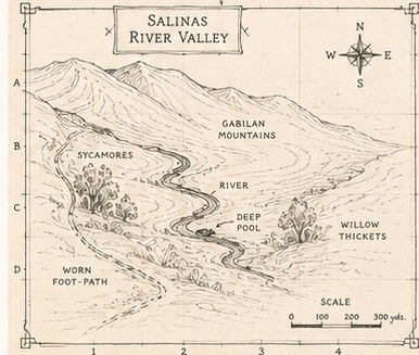 A Map of the Salinas — a cartographer's ink map