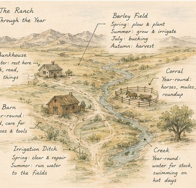 A Working Year on the Ranch — organized by place on the ranch