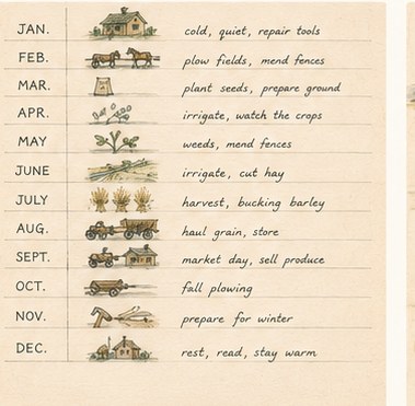 A Working Year on the Ranch — a month-by-month timeline